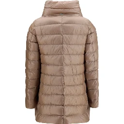 Beige Polyester Full-Length Jacket