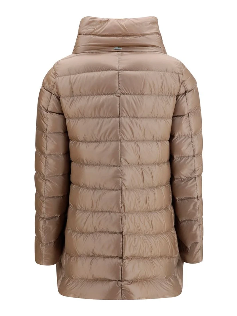 Beige Polyester Full-Length Jacket