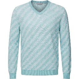 Light Blue Linen Men's Sweater