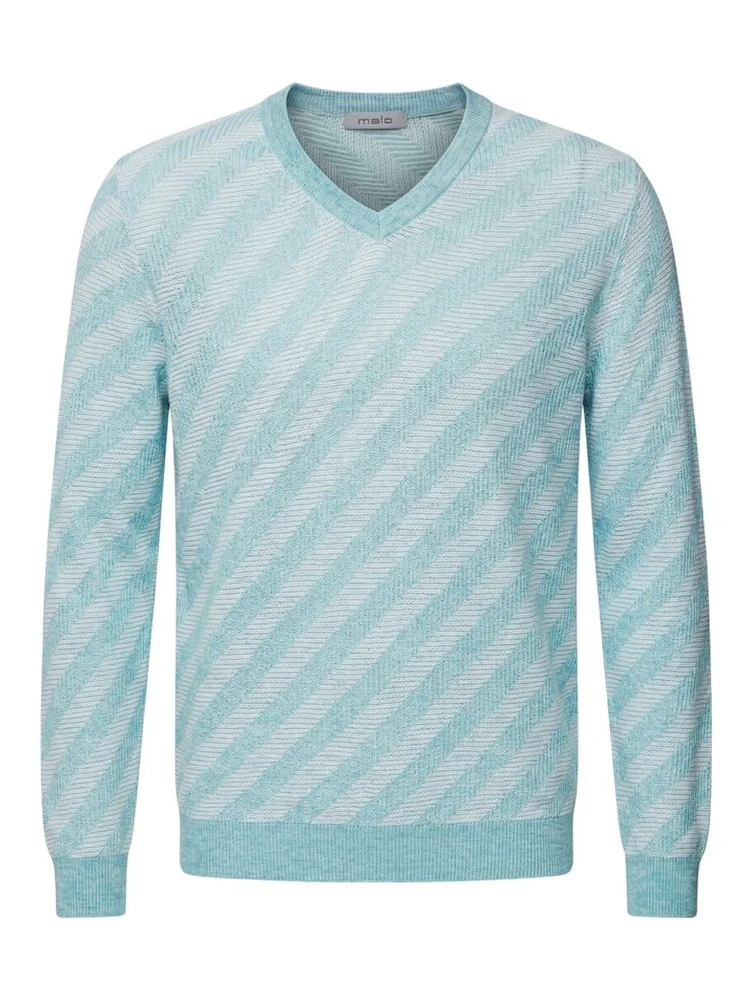 Light Blue Linen Men's Sweater