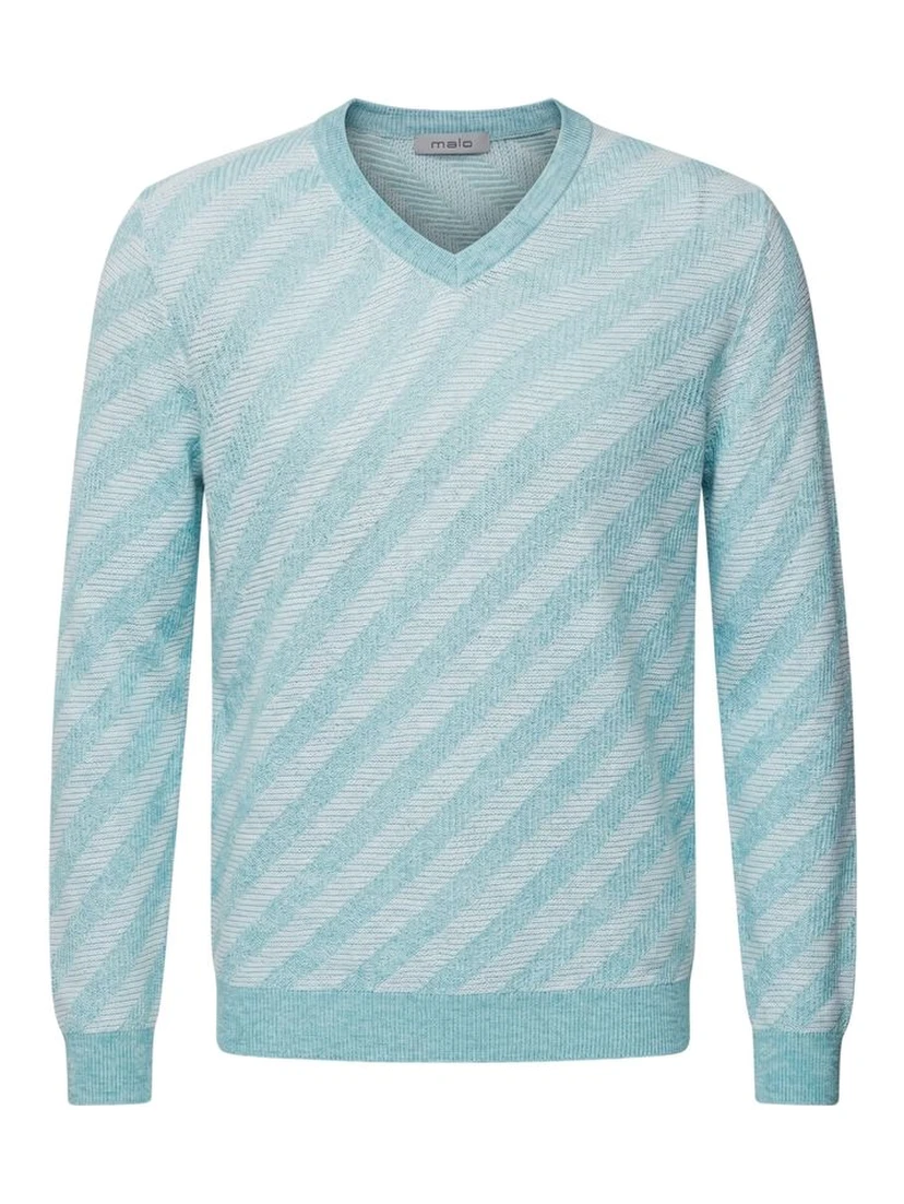 Light Blue Linen Men's Sweater