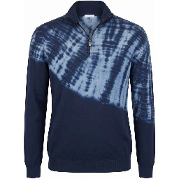 Blue Cotton Men's Sweater