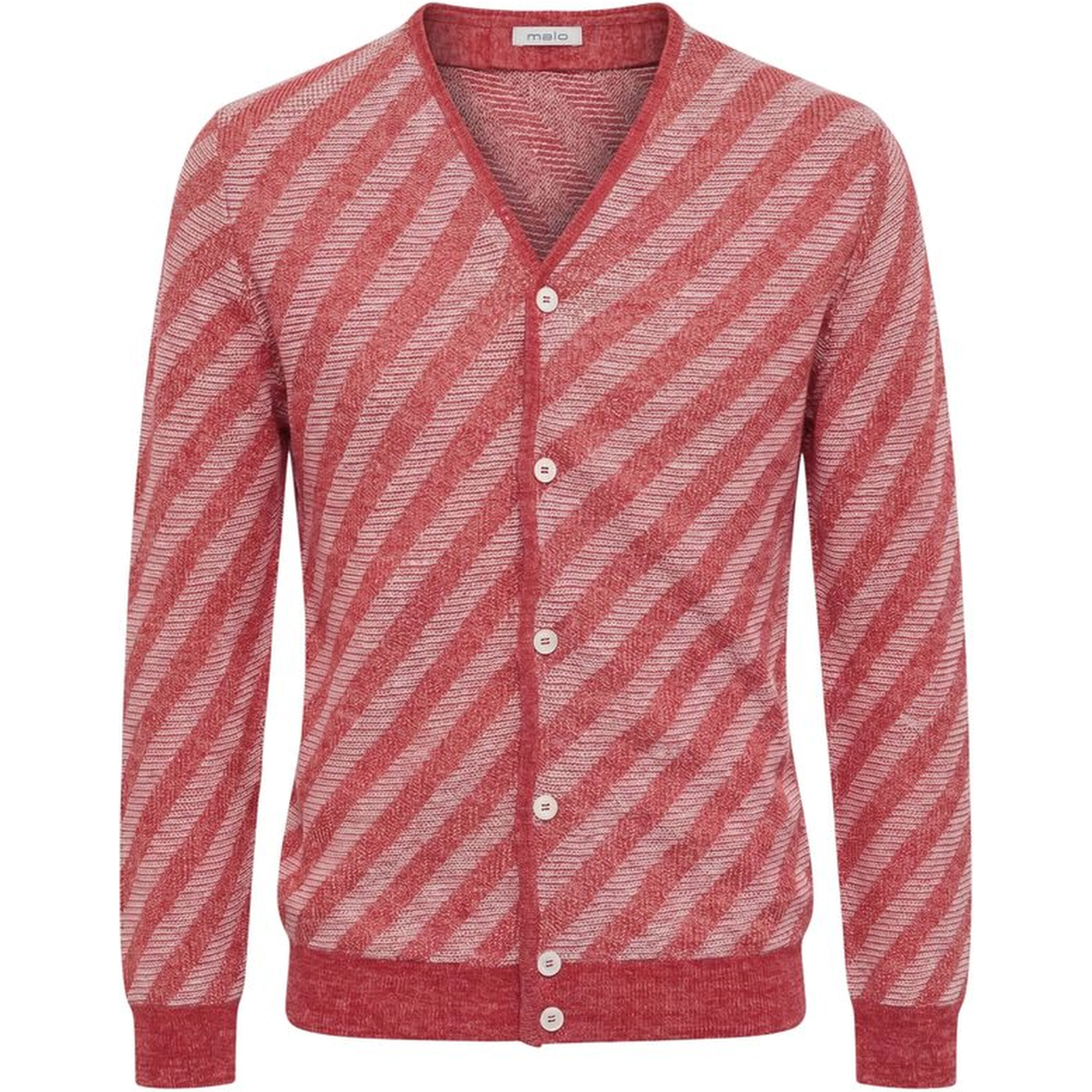 Red Linen Men Cardigan