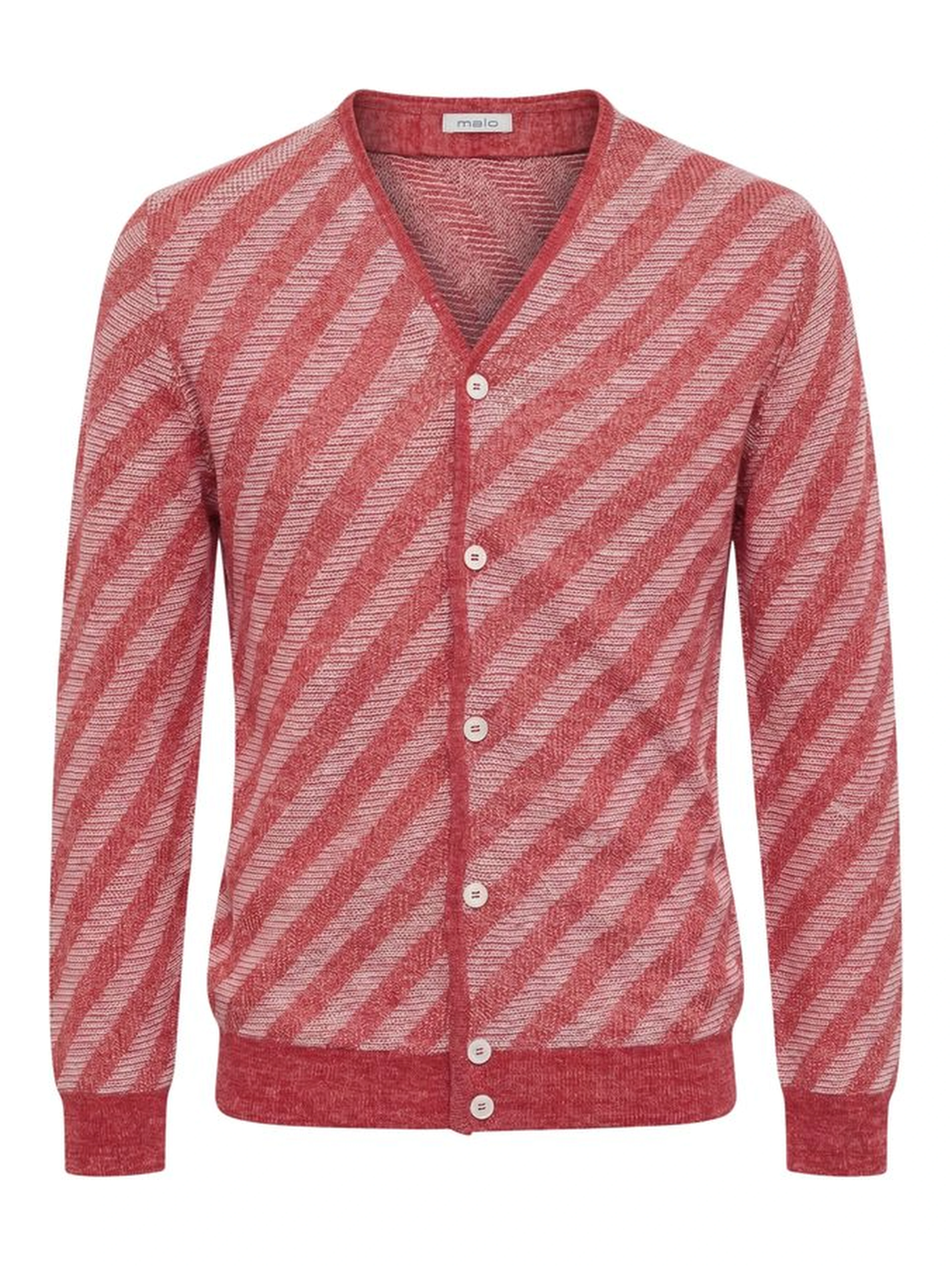 Red Linen Men Cardigan