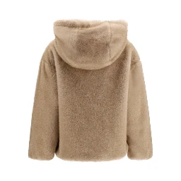 Beige Polyester Full-Length Jacket
