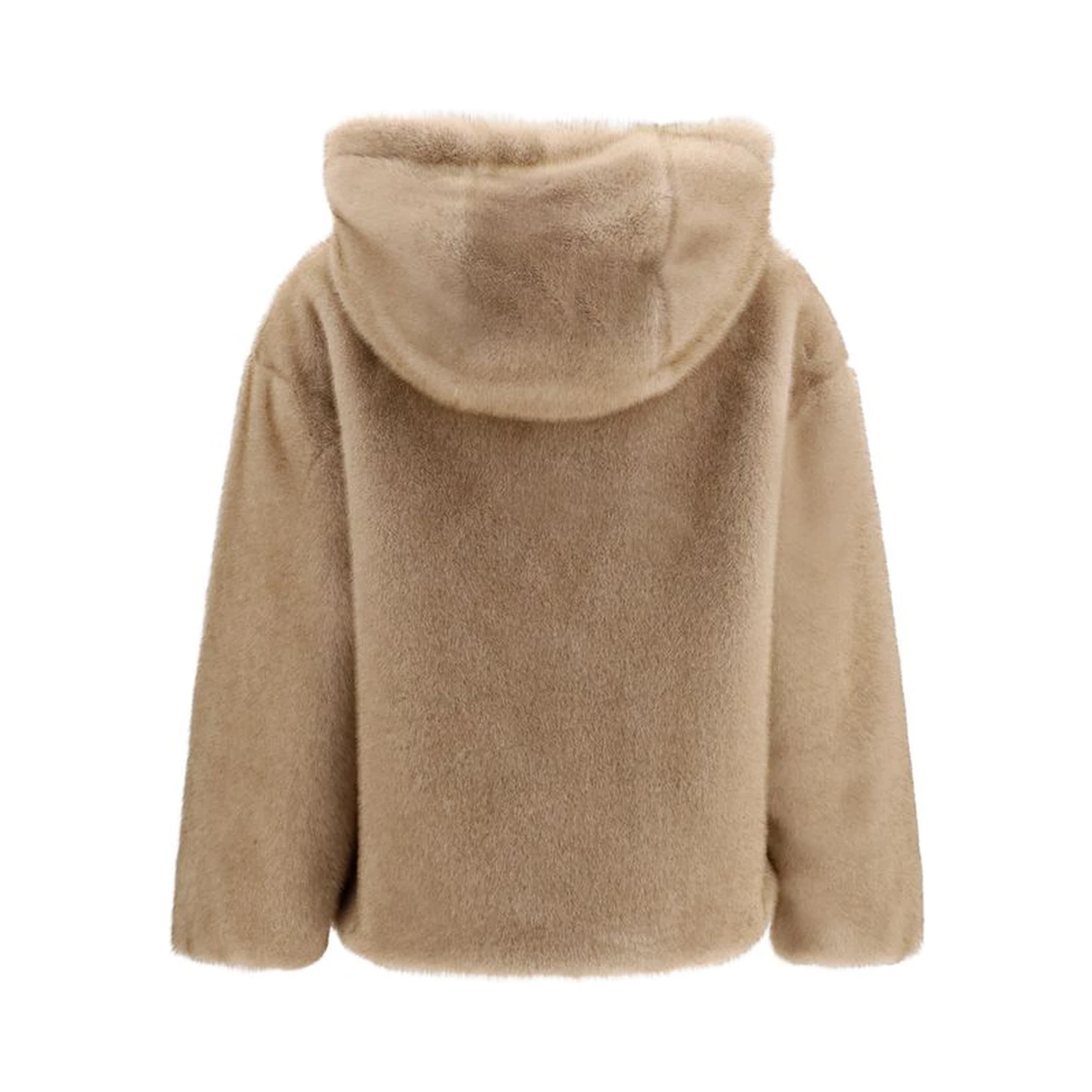 Beige Polyester Full-Length Jacket