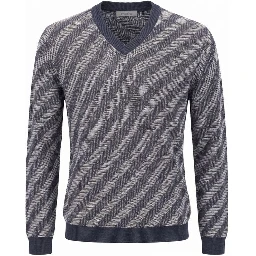 Blue Linen Men Sweater