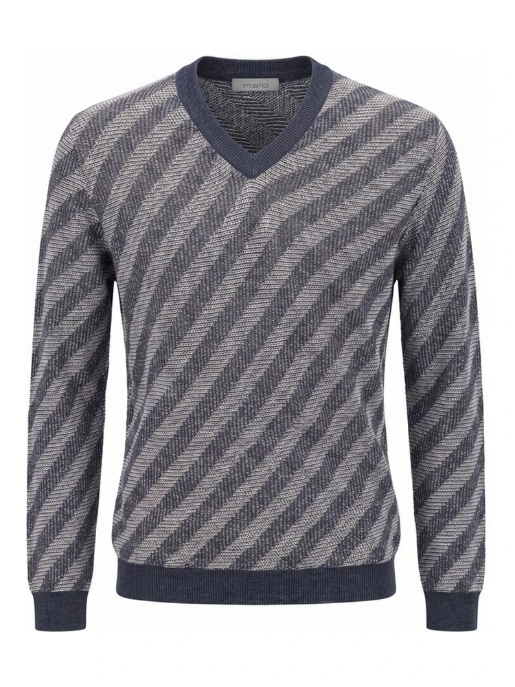 Blue Linen Men Sweater