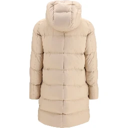 Beige Polyester Full-Length Jacket