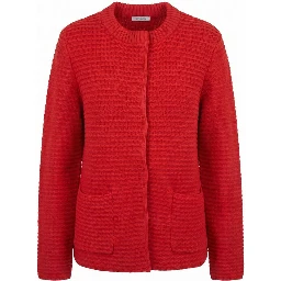 Red Cotton Women's Cardigan