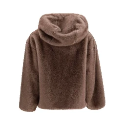 Brown Polyester Full-Length Jacket