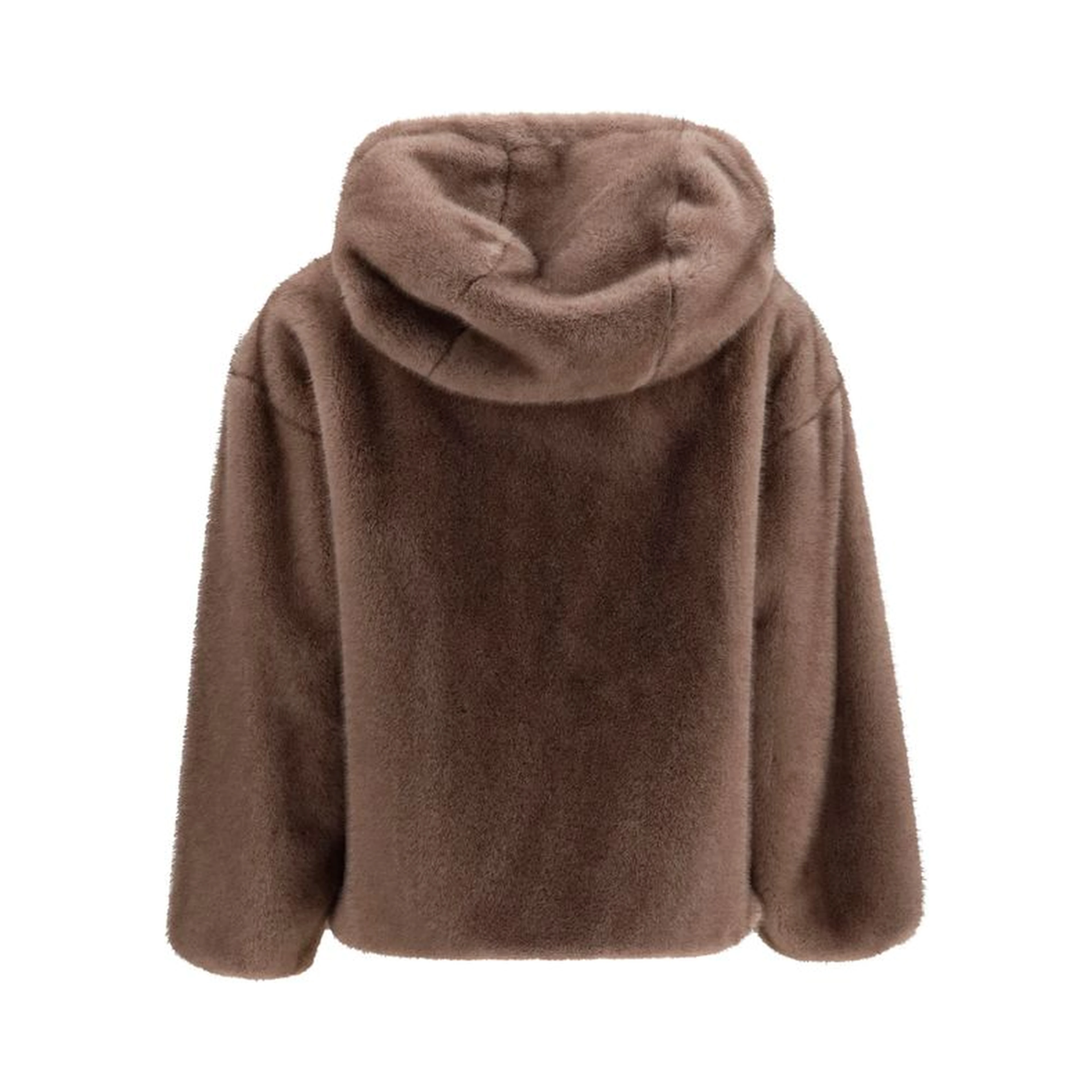 Brown Polyester Full-Length Jacket