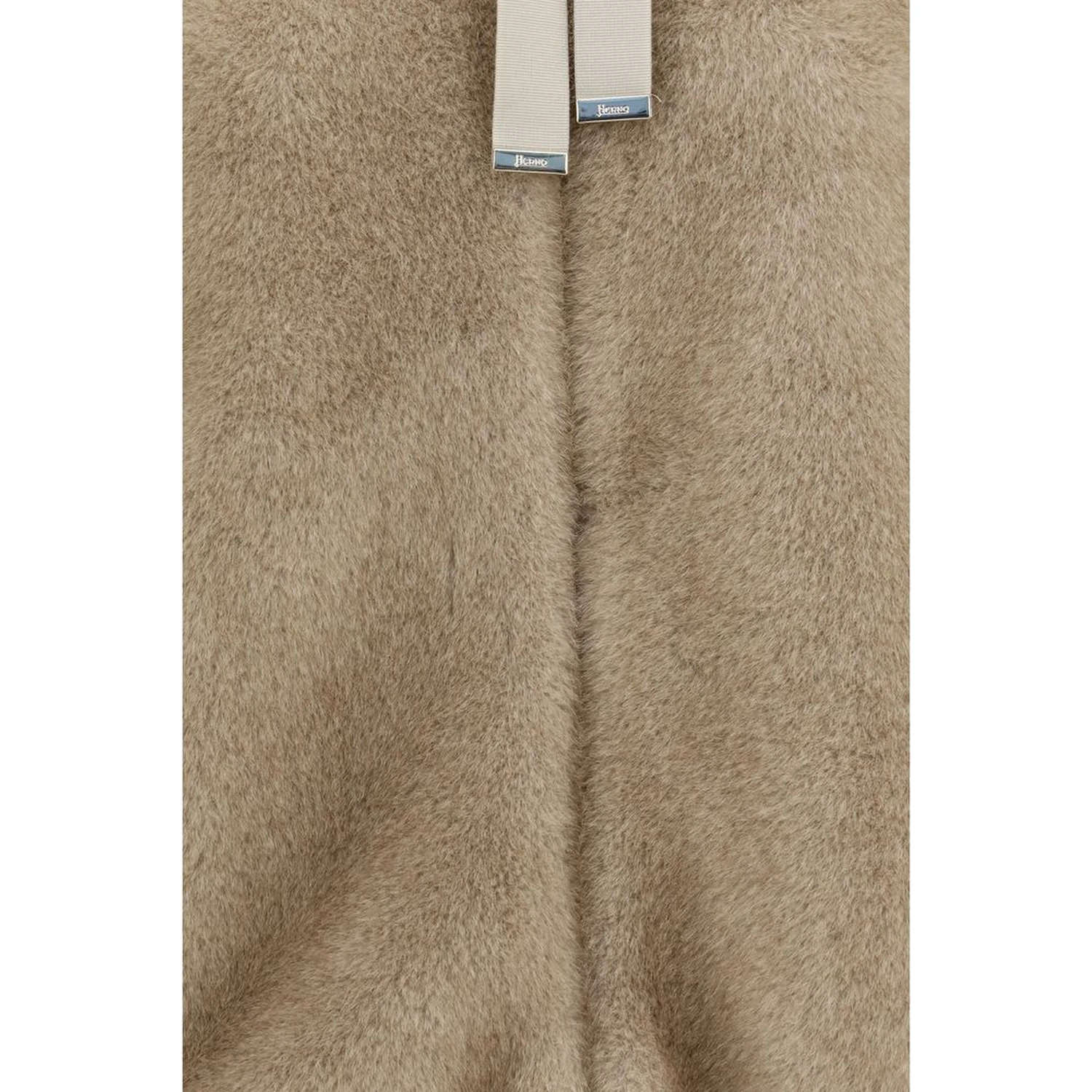 Beige Polyester Full-Length Jacket