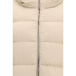 Beige Polyester Full-Length Jacket
