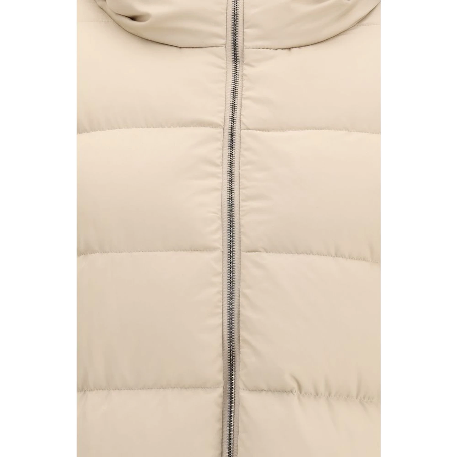Beige Polyester Full-Length Jacket