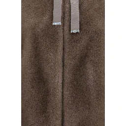 Brown Polyester Full-Length Jacket