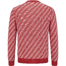 Red Linen Men Cardigan