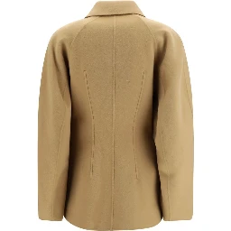 Beige Wool Oves Aries Full-Length Jacket