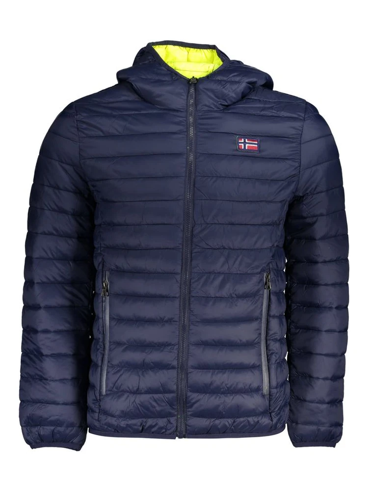 Blue Poliamide Men's Jacket