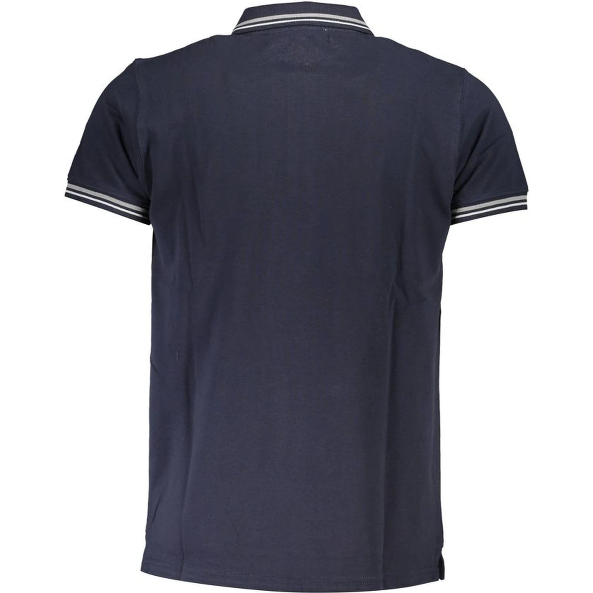 Blue Cotton Men Polo Shirt