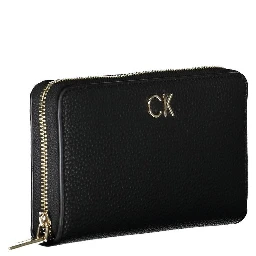 Black Polyester Womens Wallet