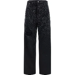 Black Cotton Casual Pants