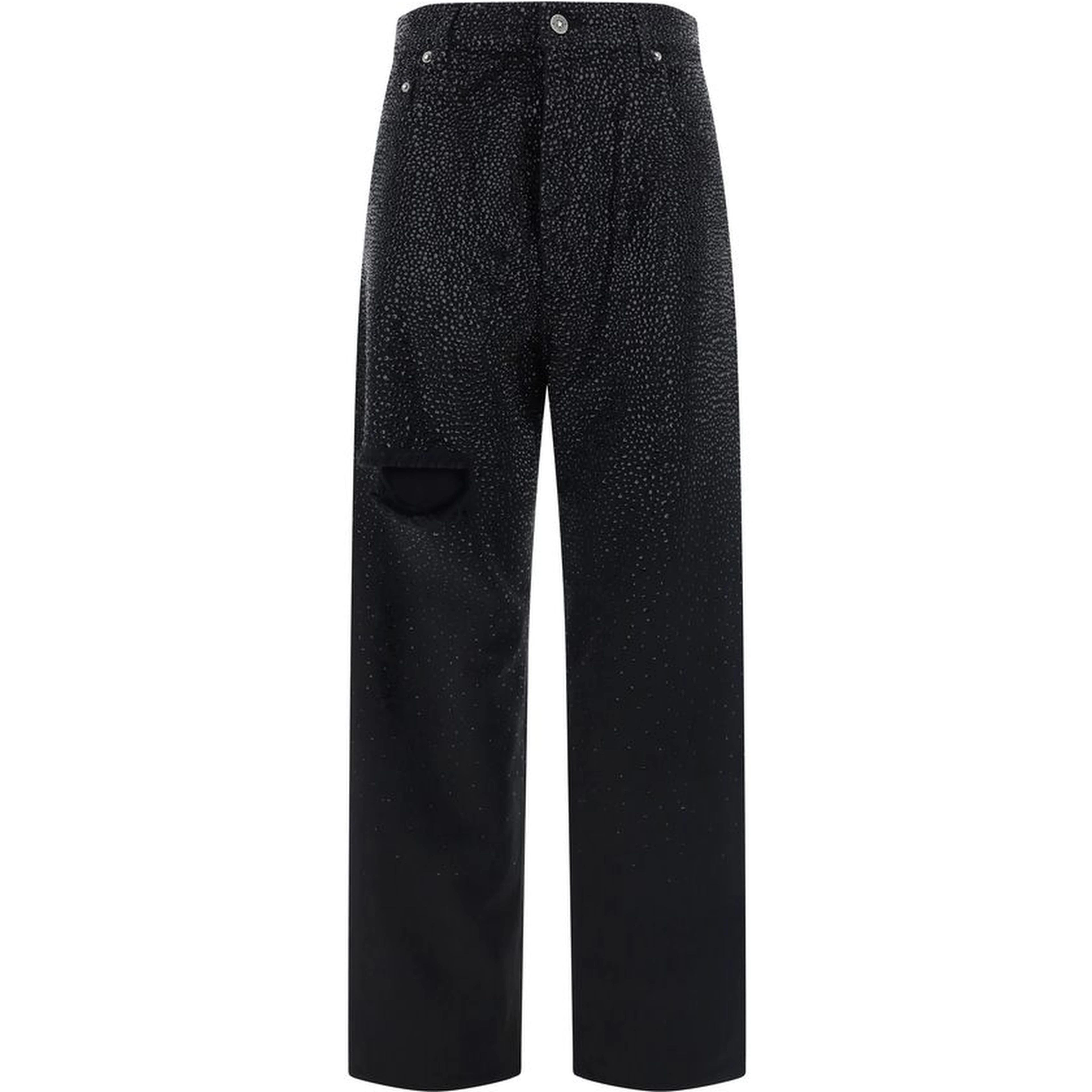 Black Cotton Casual Pants