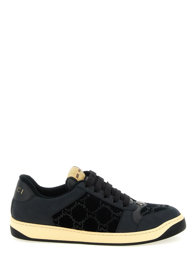 Black Cotton Low Top Sneakers