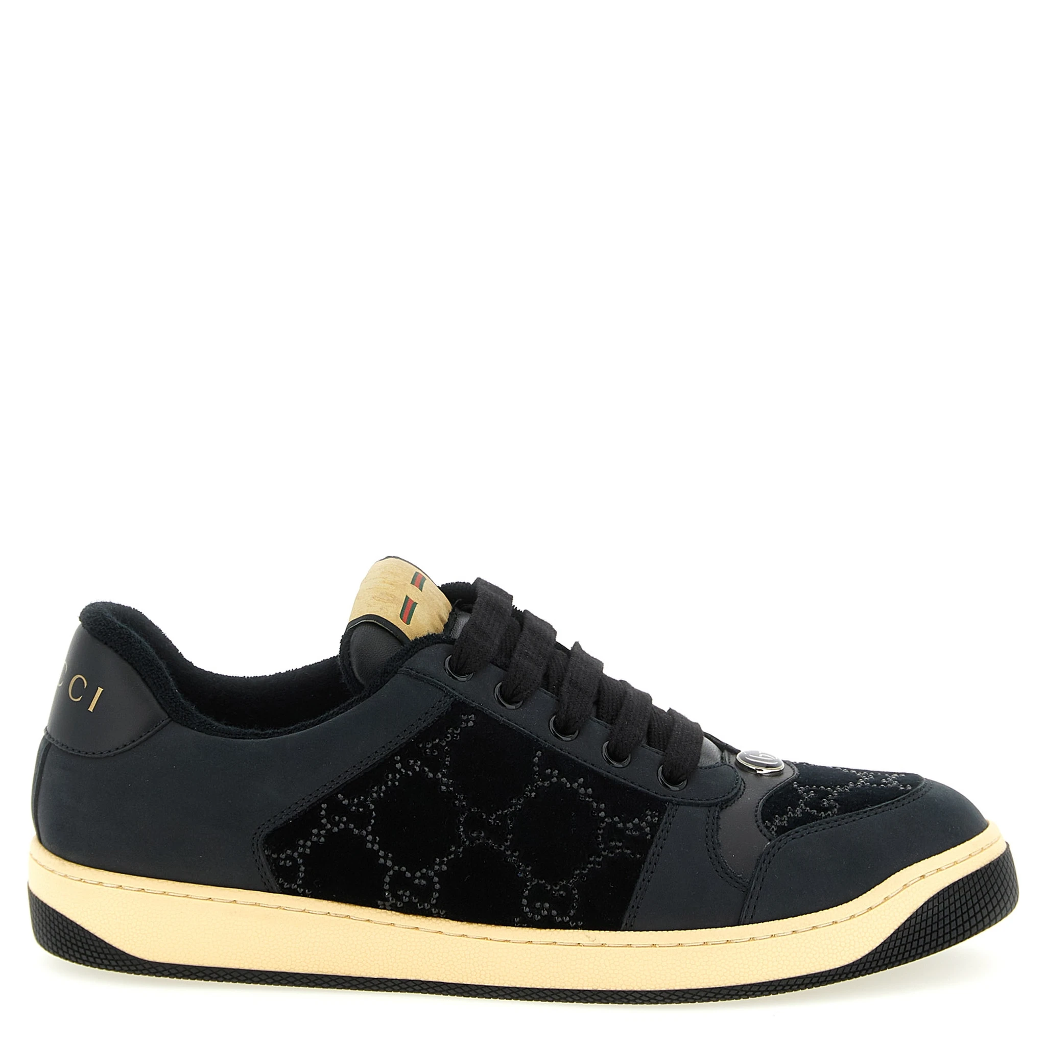 Black Cotton Low Top Sneakers