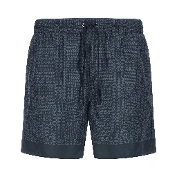 Blue Polyester Swim Shorts