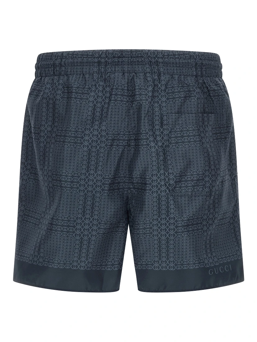 Blue Polyester Swim Shorts