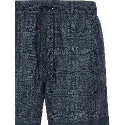 Blue Polyester Swim Shorts