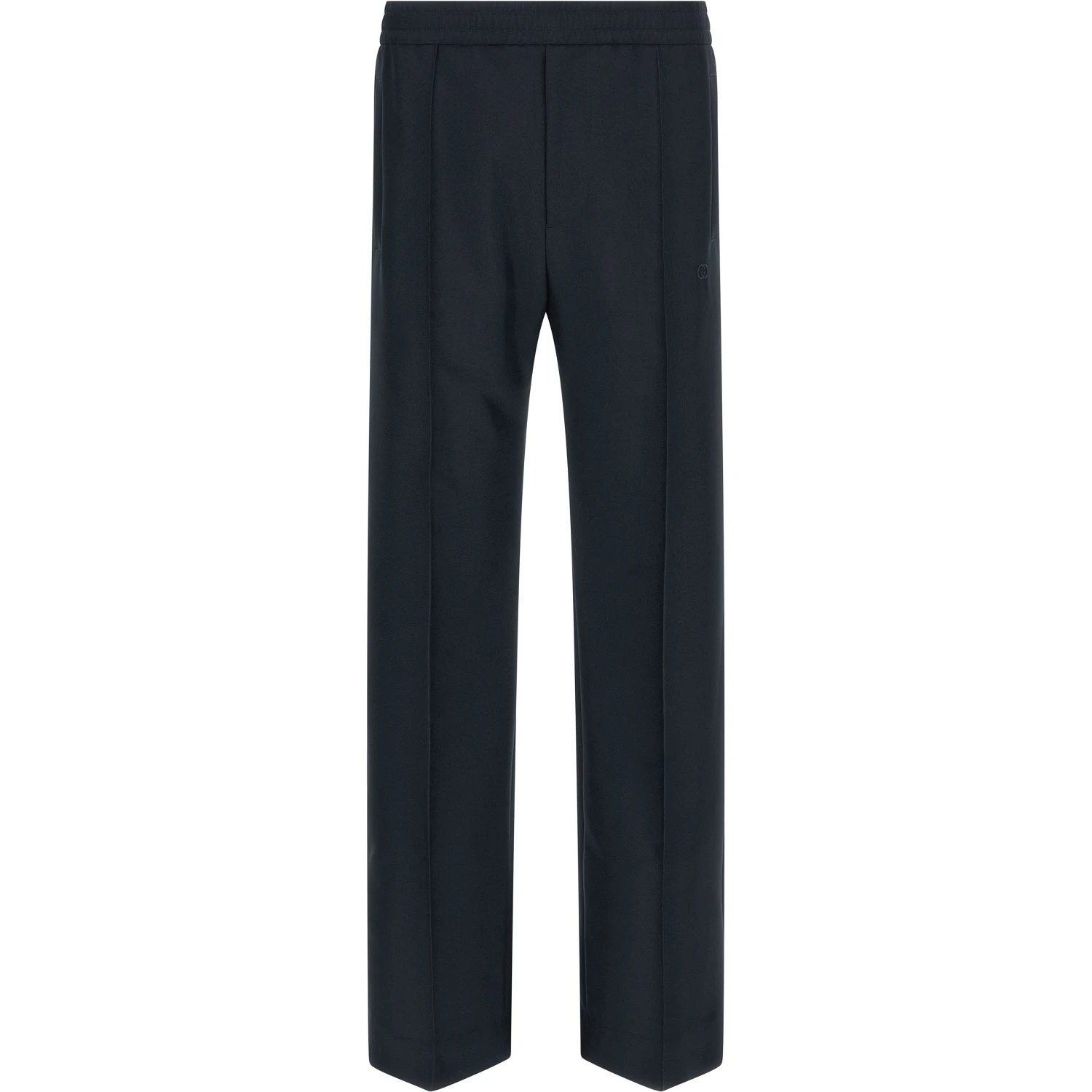 Blue Polyester Casual Pants