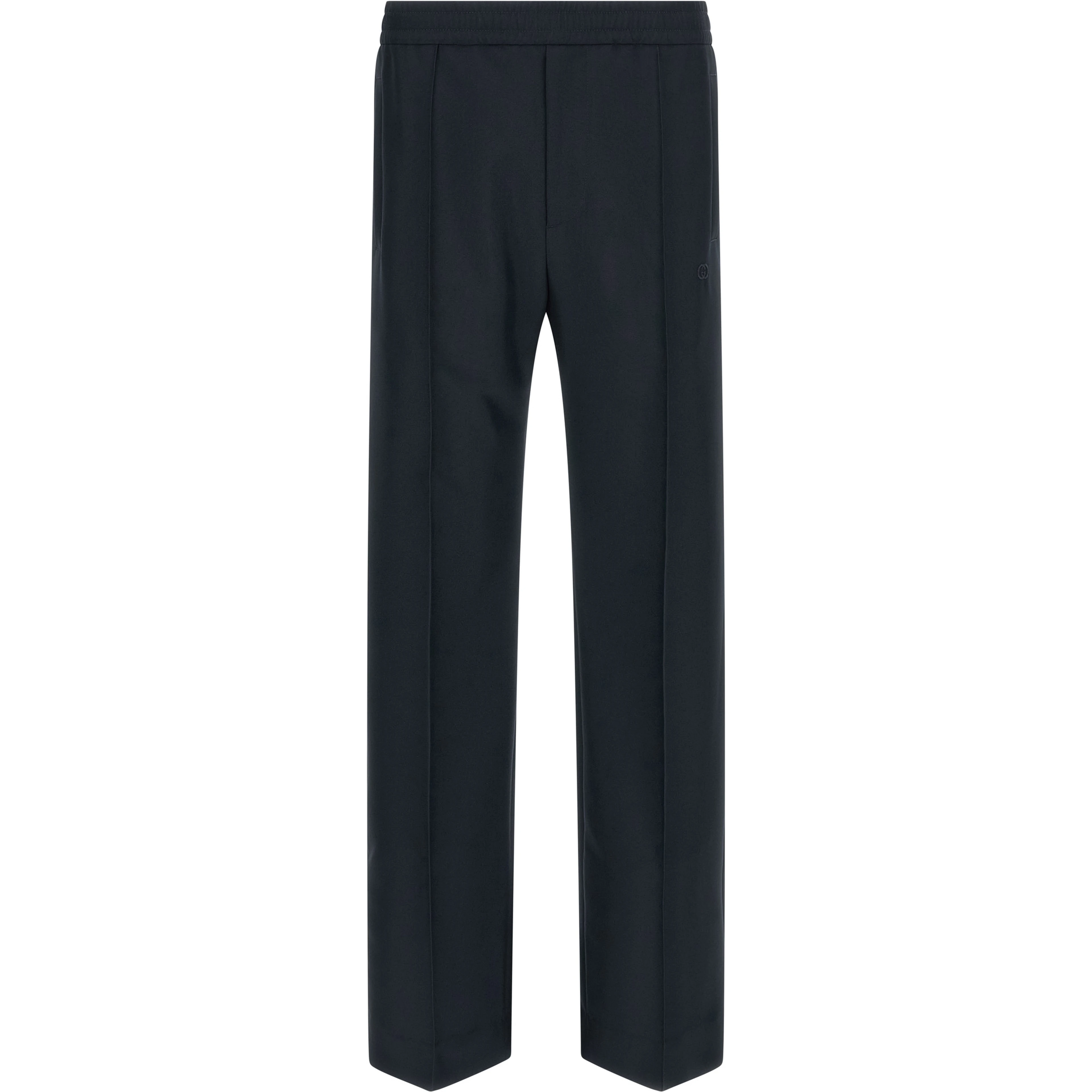 Blue Polyester Casual Pants