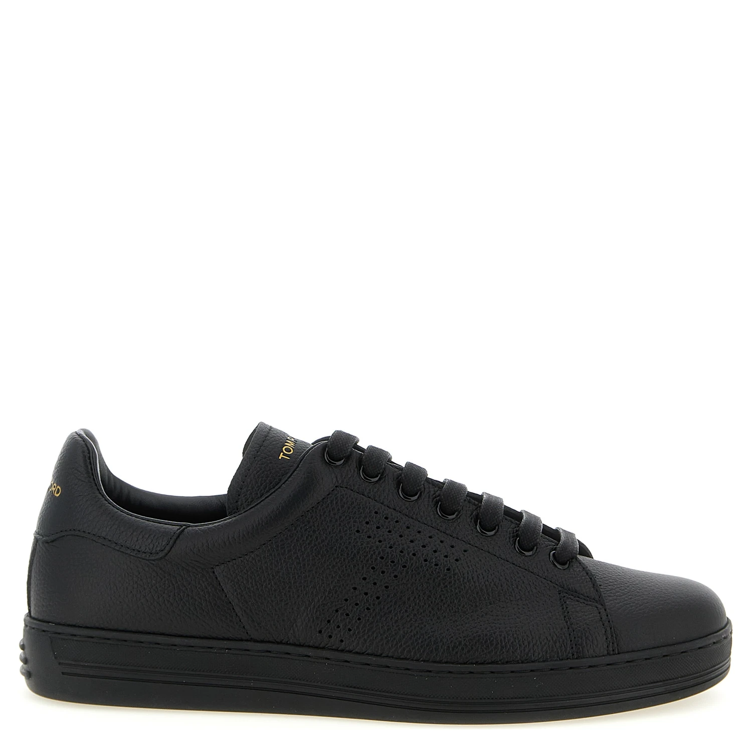 Black Leather Low Top Sneakers
