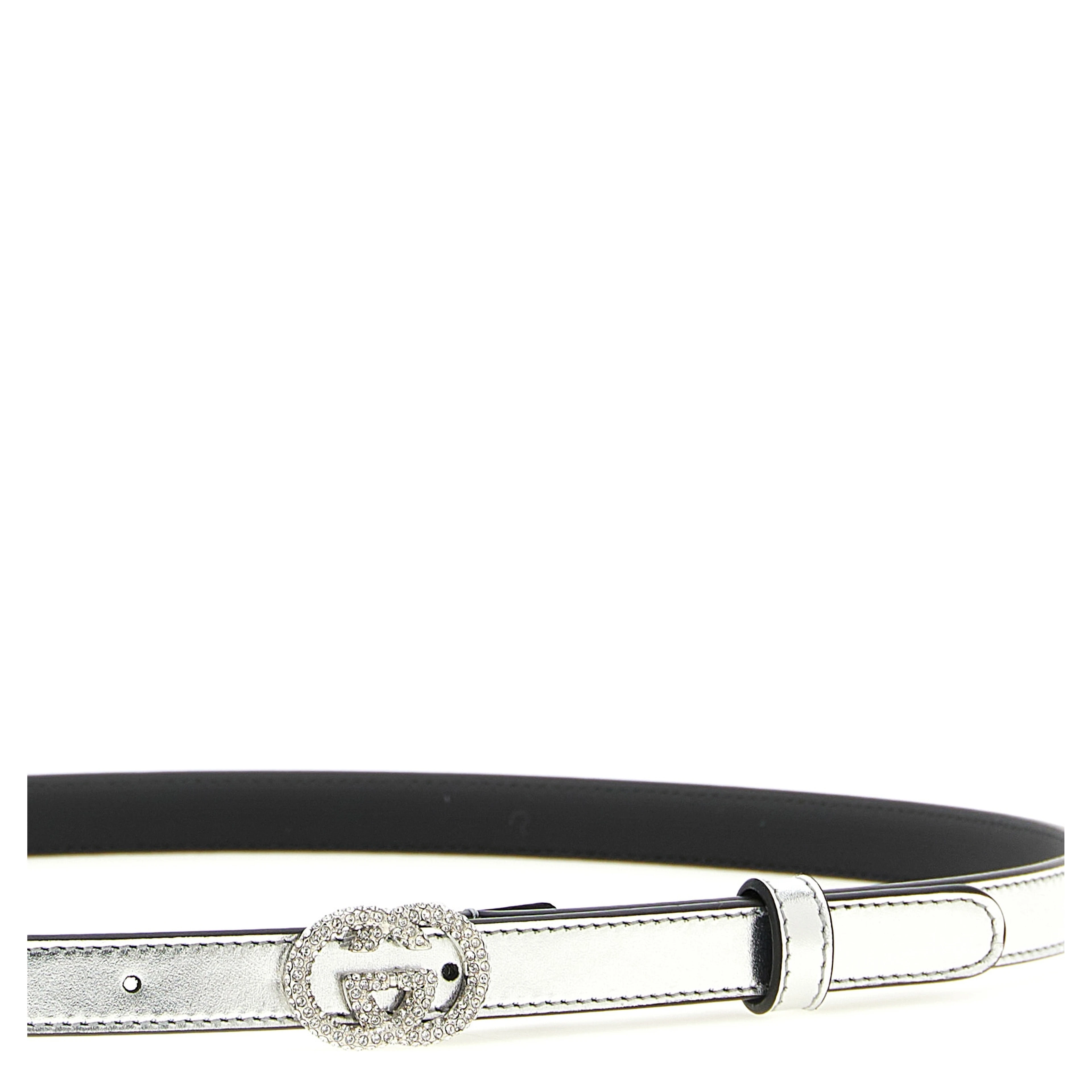 Silver Calfskin Thin Belt