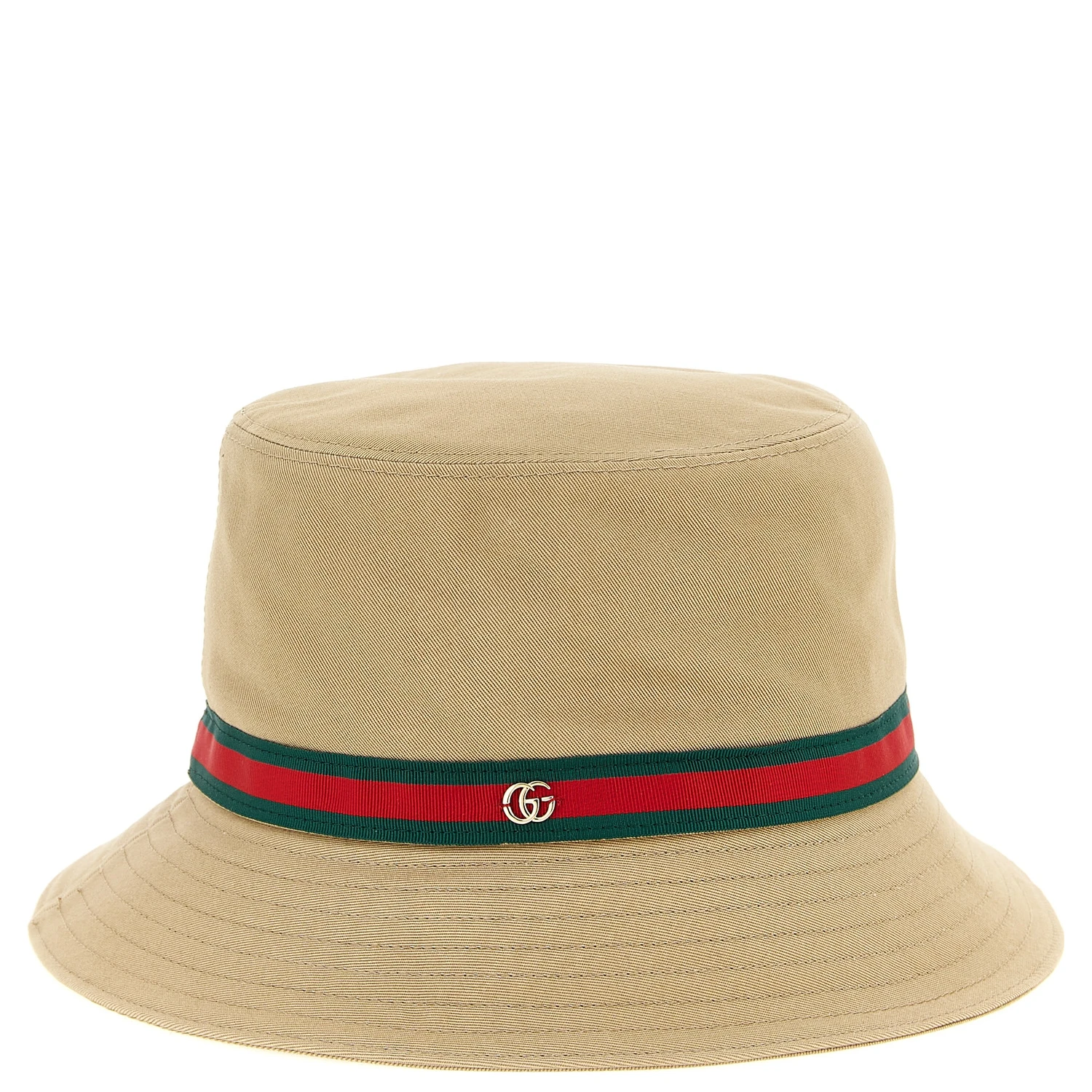 Beige Cotton Bucket Hat