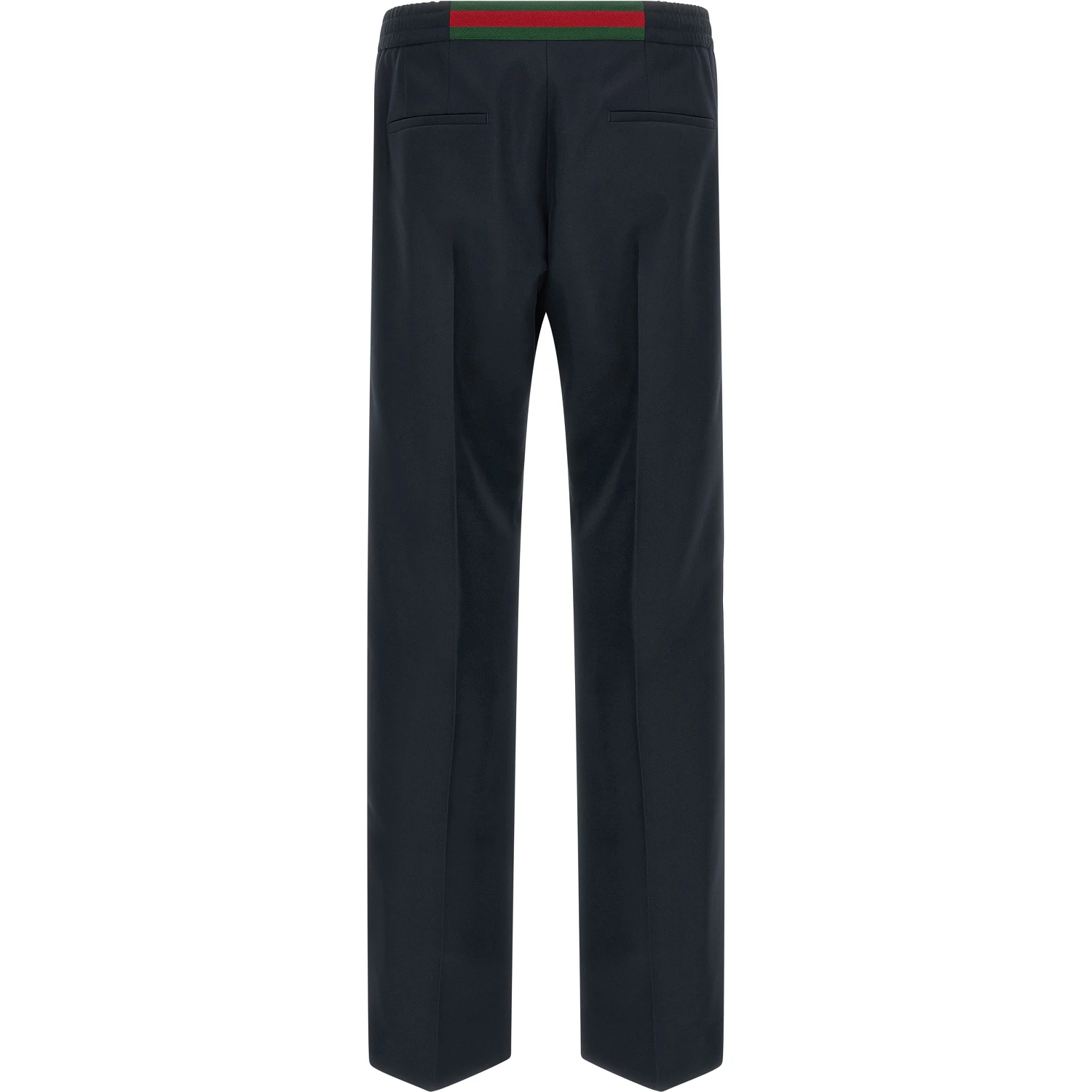 Blue Polyester Casual Pants