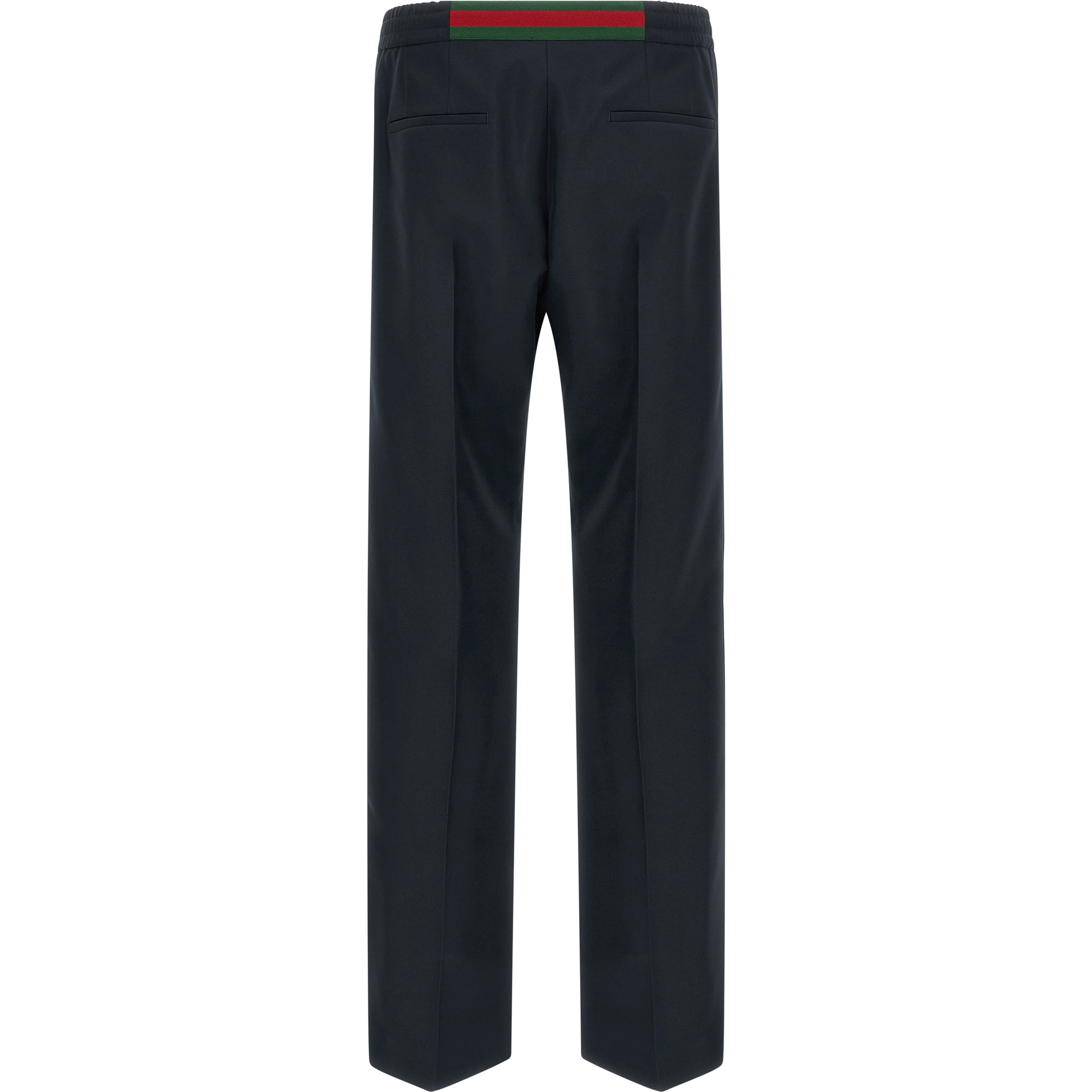 Blue Polyester Casual Pants