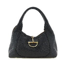 Black Calfskin Shoulder Bag