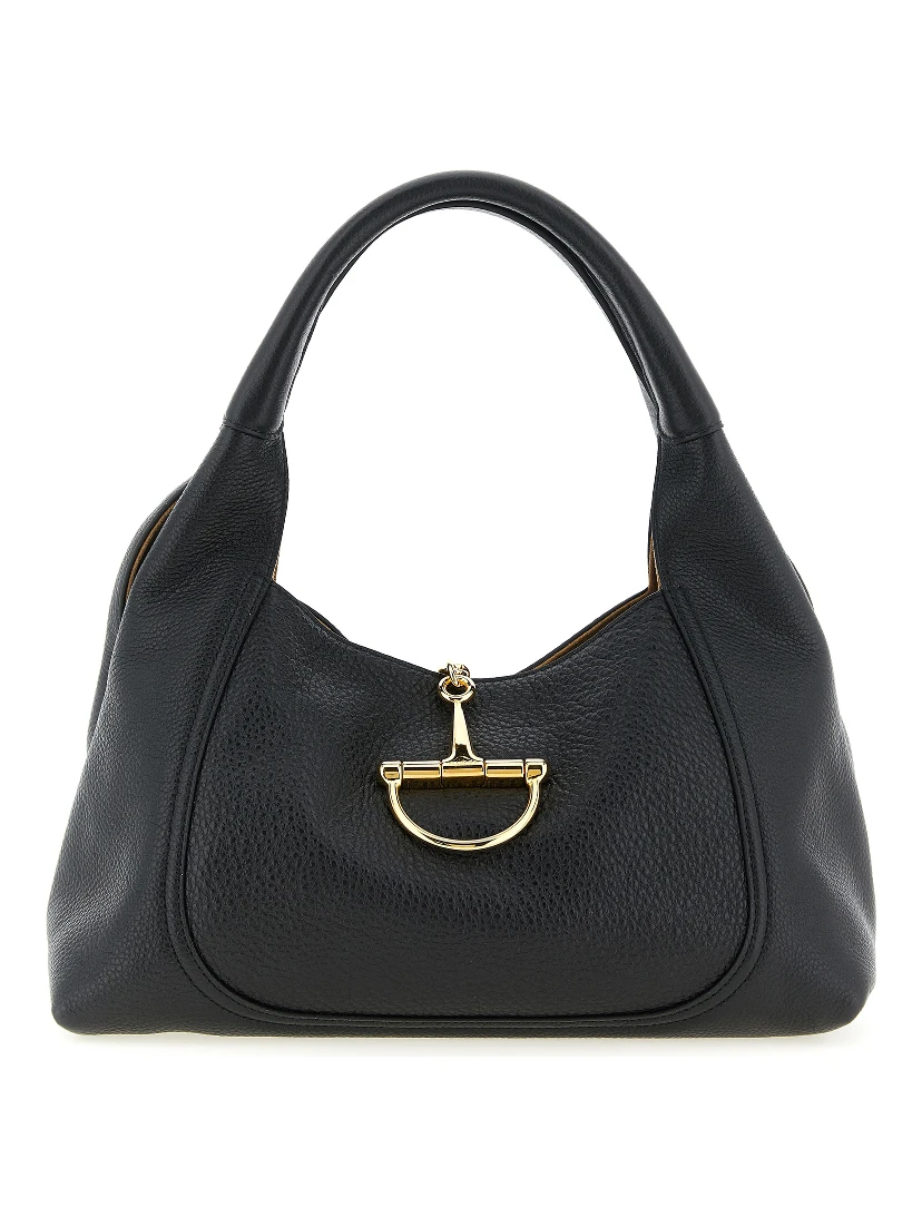Black Calfskin Shoulder Bag