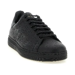 Black Leather Low Top Sneakers