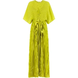 Bicolor Polyester Long Dress