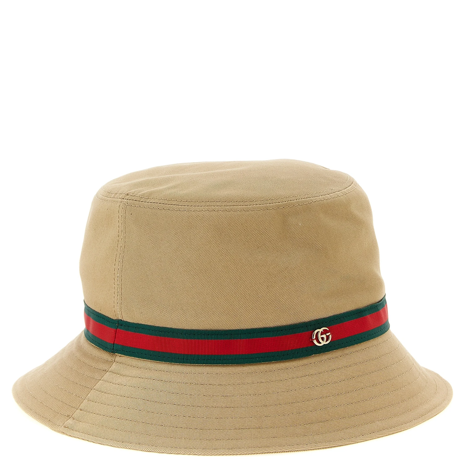 Beige Cotton Bucket Hat