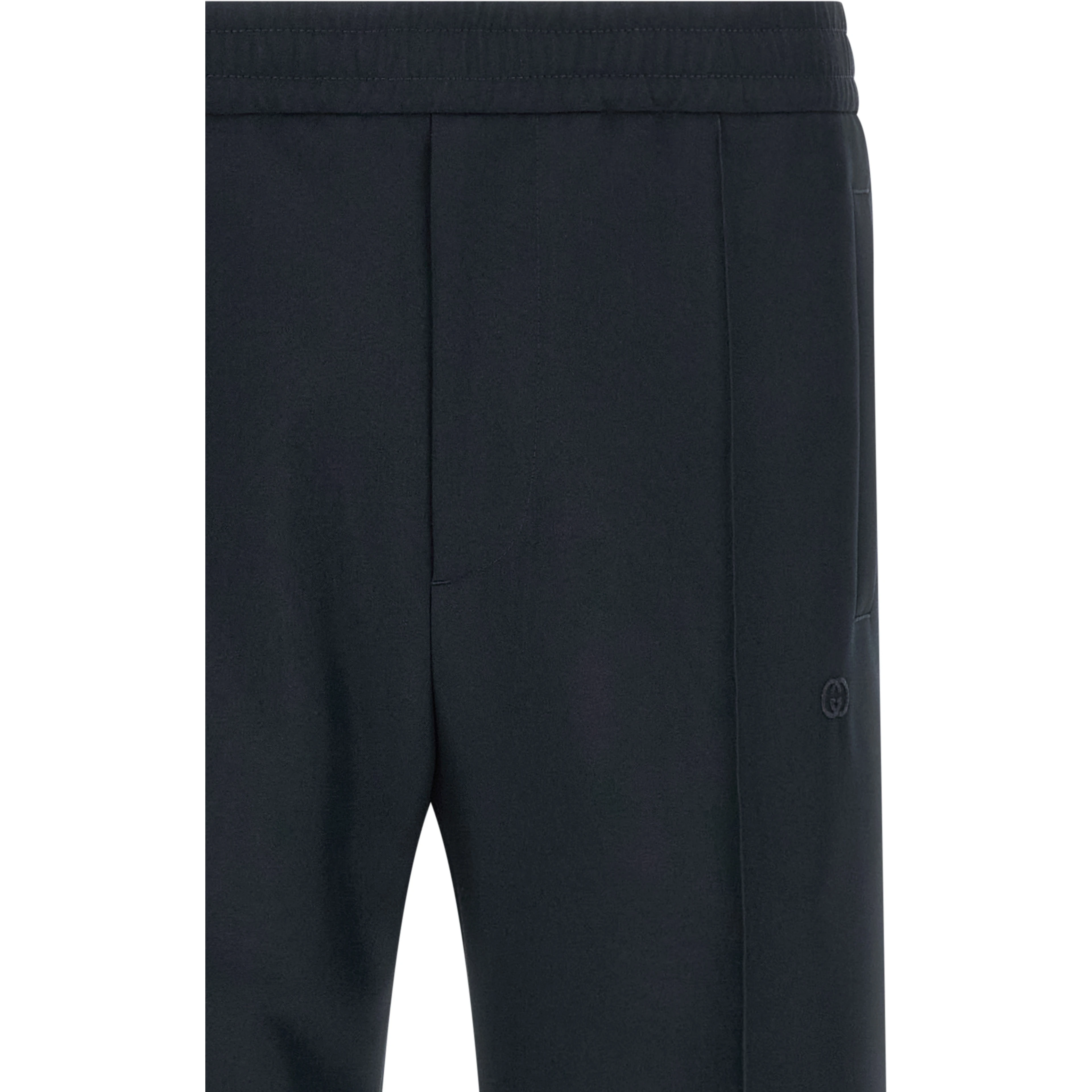 Blue Polyester Casual Pants