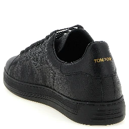 Black Leather Low Top Sneakers