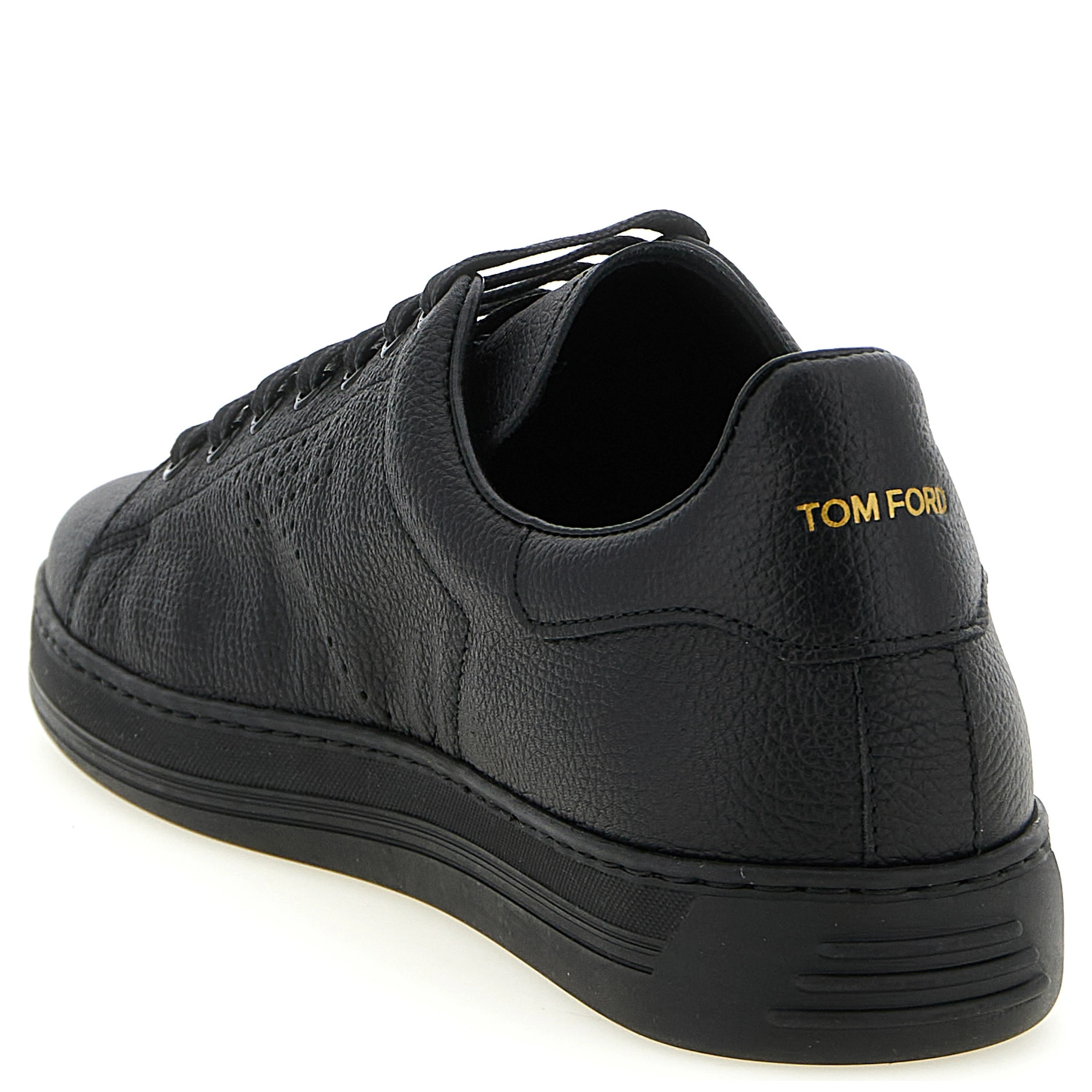 Black Leather Low Top Sneakers