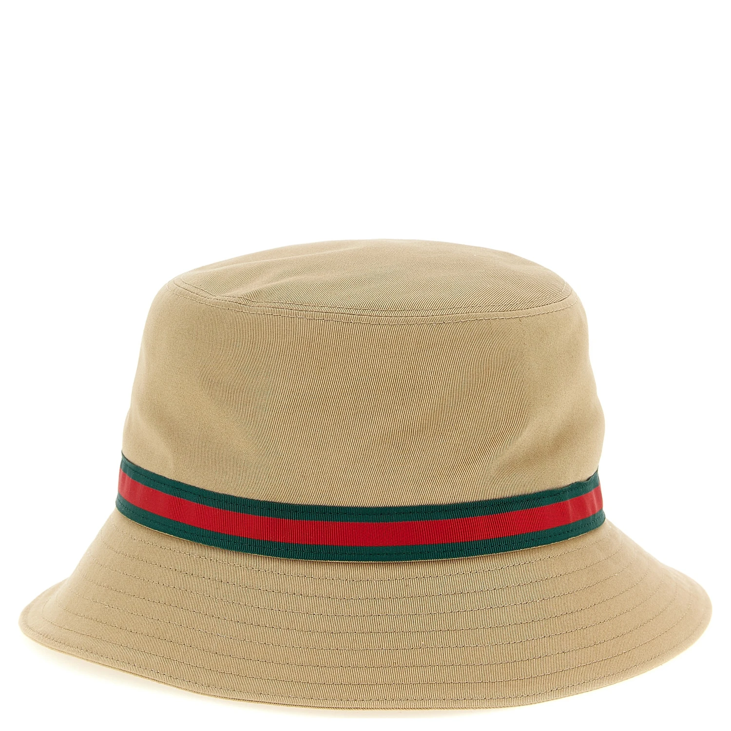 Beige Cotton Bucket Hat