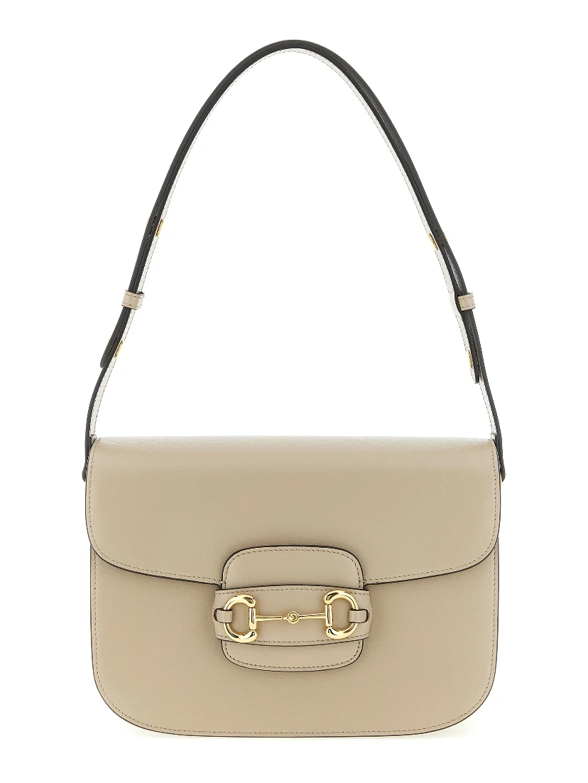 Beige Calfskin Shoulder Bag