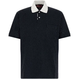 Blue Cotton Polo Shirt